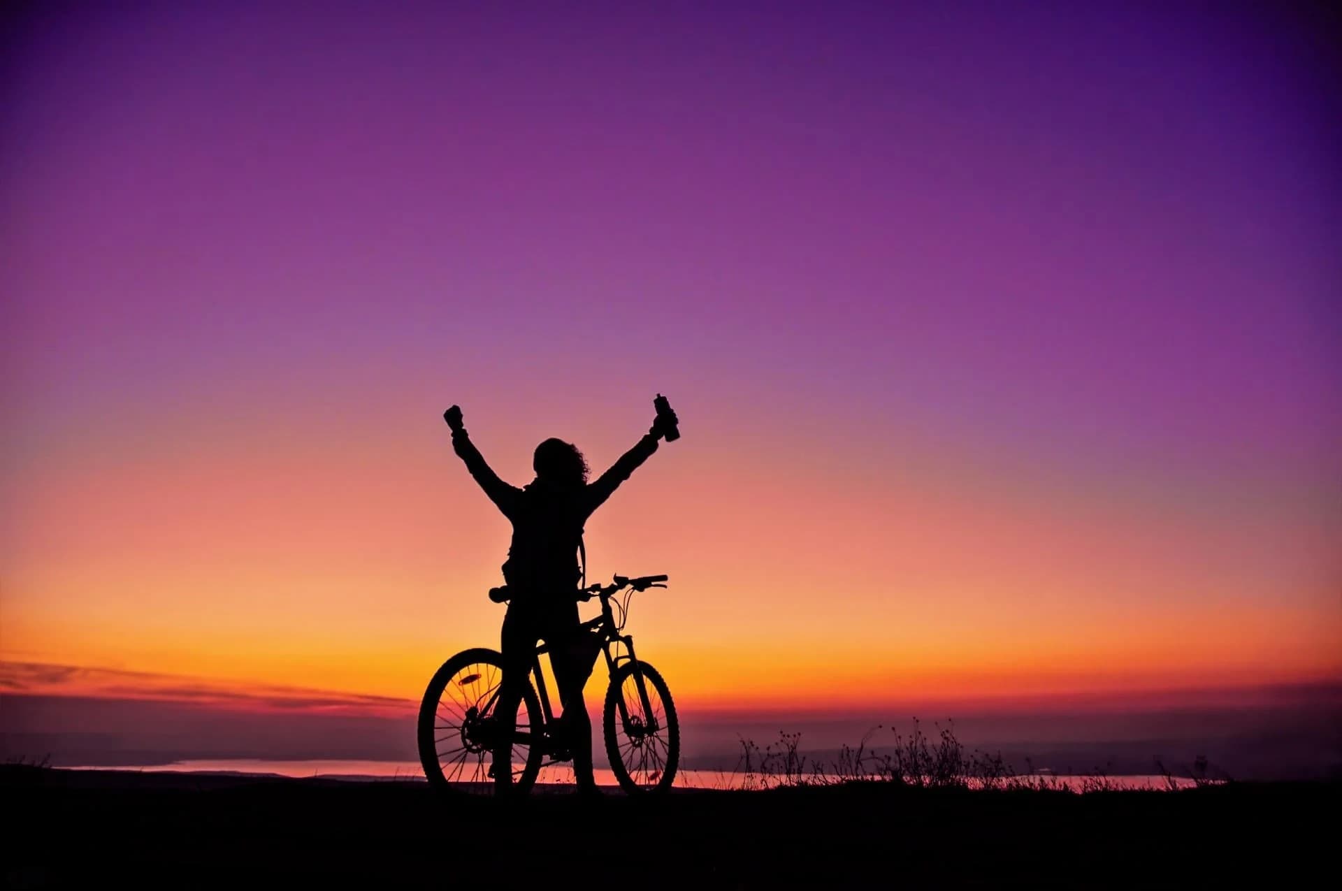 Cyclist at sunset
